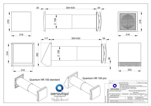  Aerauliqa Quantum HR-150 Pro ISO egyhelyiséges hővisszanyerős szellőztető