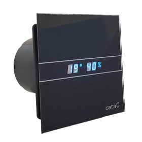   Cata E-100MTH BK szellőztető ventilátor, metakrilát előlappal, utószellőztető és páraérzékelő funkcióval, fekete, 100mm