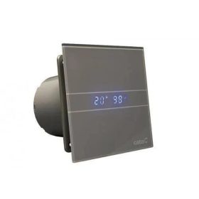   Cata E-100MSTH szellőztető ventilátor, metakrilát előlappal, utószellőztető és páraérzékelő funkcióval, ezüstszürke, 100mm