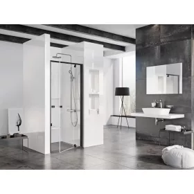 Pivot PDOP1-90 zuhanyajtó fekete+transparent