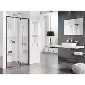 Pivot PDOP2-120 zuhanyajtó fekete+transparent