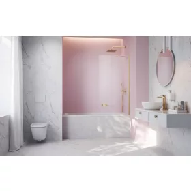  Idea Brushed Gold PNJ II szálcsiszolt arany kádparaván 60 átlátszó