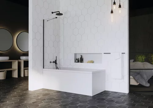 Idea Black PNJ fekete kádparaván 70 átlátszó