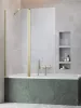 Nes ﻿Brushed Gold PND II﻿ szálcsiszolt arany kádparaván 120 átlátszó balos