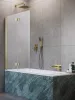Nes ﻿Brushed Gold PND I ﻿szálcsiszolt arany kádparaván 110 átlátszó jobbos