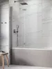 Nes Brushed Nickel PND I szálcsiszolt króm kádparaván 130 átlátszó jobbos