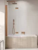 Nes Brushed Copper PND I szálcsiszolt réz kádparaván 130 átlátszó jobbos