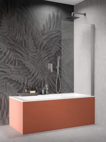 Nes Brushed Nickel PNJ I szálcsiszolt króm kádparaván 50 átlátszó jobbos