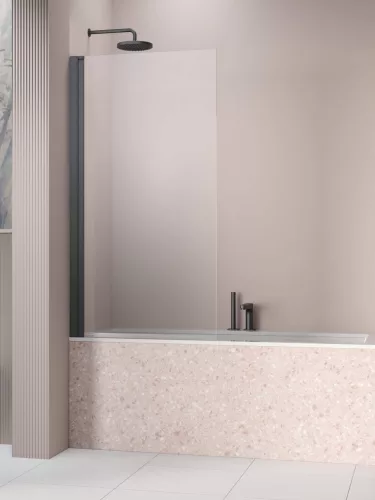 Nes Brushed GunMetal PNJ I szálcsiszolt fegyvermetál kádparaván 90 átlátszó balos