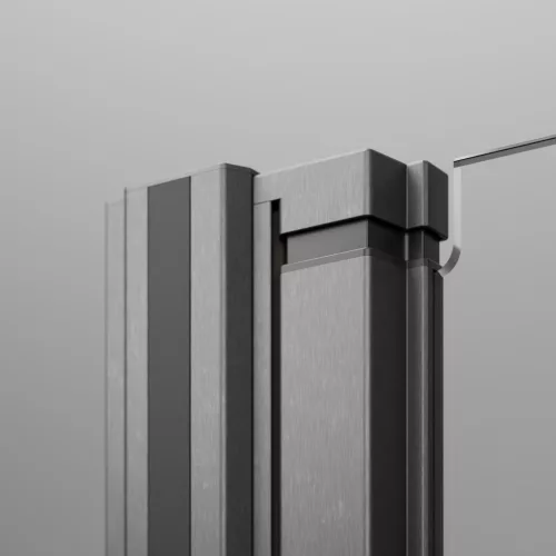 Nes Brushed GunMetal PNJ I szálcsiszolt fegyvermetál kádparaván 90 átlátszó balos