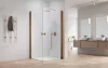 Nes Brushed Copper KDD I szögletes szálcsiszolt réz zuhanykabin 80x90 átlátszó