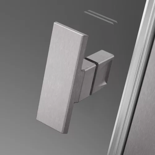 Nes Brushed Nickel KDD I szögletes szálcsiszolt króm zuhanykabin 90x100 átlátszó