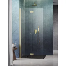   Nes Brushed Gold Walk-in KDD-B szálcsiszolt arany zuhanyfal 90 átlátszó jobbos
