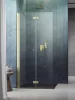 Nes Brushed Gold Walk-in KDD-B szálcsiszolt arany zuhanyfal 100 átlátszó jobbos