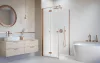 Nes Brushed Copper KDJ-B szögletes szálcsiszolt réz zuhanykabin 100x80 átlátszó balos