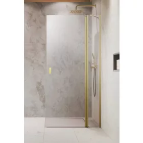   Nes Brushed Gold Walk-in KDD II szálcsiszolt arany zuhanyfal balos