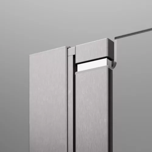 Nes Brushed Nickel KDJ II szögletes szálcsiszolt króm zuhanykabin 80x80 átlátszó jobbos