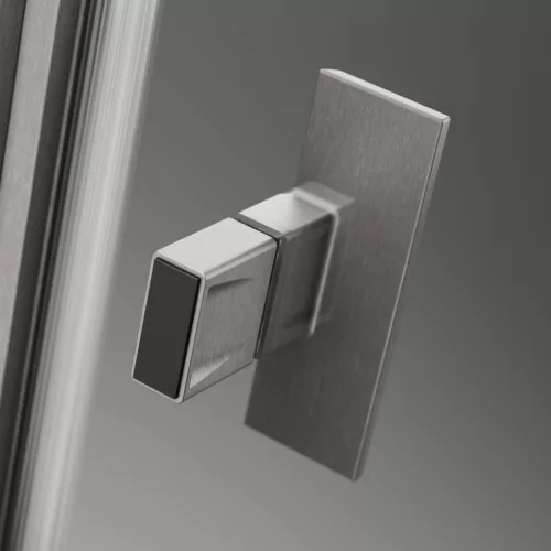 Nes Brushed Nickel KDJ II szögletes szálcsiszolt króm zuhanykabin 80x80 átlátszó jobbos