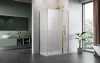 Nes ﻿Brushed Gold KDJ II﻿ szögletes szálcsiszolt arany zuhanykabin 90x100 átlátszó jobbos