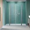 Nes Brushed Nickel DWD II szálcsiszolt króm zuhanyajtó 130 átlátszó