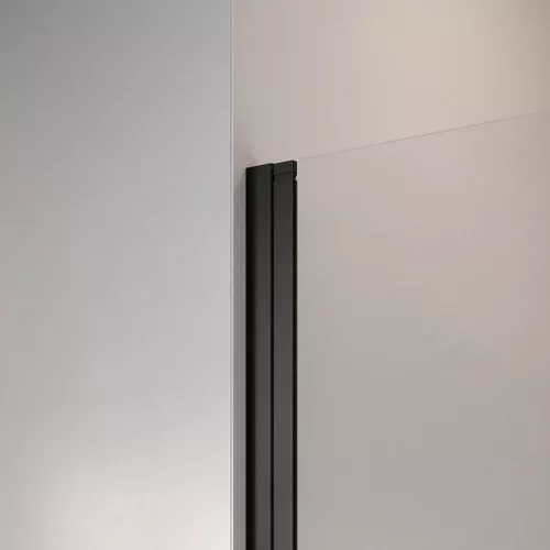 Nes Black PTJ szögletes fekete zuhanykabin 80x100J átlátszó, jobbos, ajtó a rövidebb oldalon