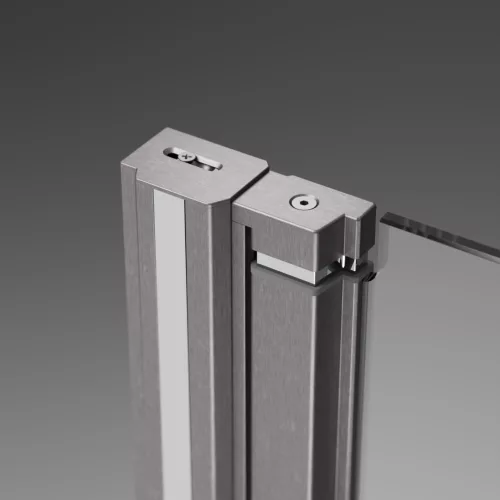 Nes Brushed Nickel PTJ szögletes szálcsiszolt króm zuhanykabin 90x90 átlátszó balos