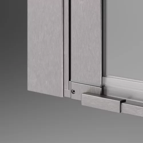 Nes Brushed Nickel PTJ szögletes szálcsiszolt króm zuhanykabin 80x80 átlátszó jobbos