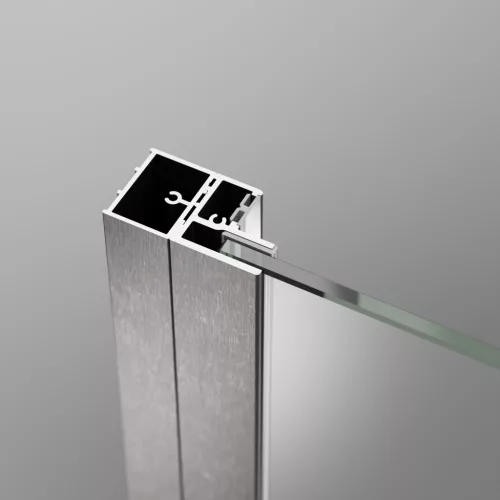 Nes Brushed Nickel PTJ szögletes szálcsiszolt króm zuhanykabin 80x80 átlátszó jobbos