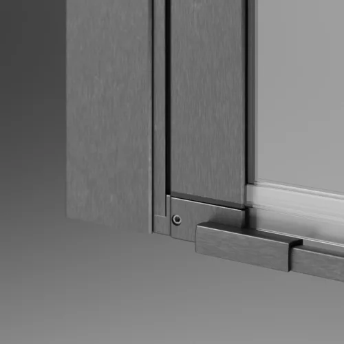 Nes Brushed GunMetal PTJ szögletes szálcsiszolt fegyvermetál zuhanykabin 80x80 átlátszó balos