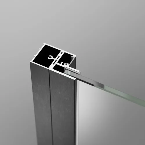 Nes Brushed GunMetal PTJ szögletes szálcsiszolt fegyvermetál zuhanykabin 90x100 átlátszó balos