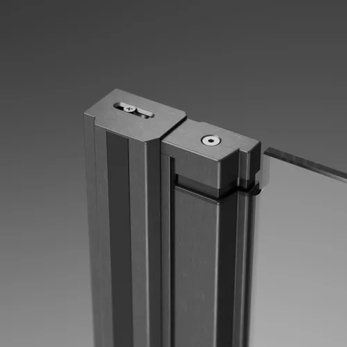 Nes Brushed GunMetal PTJ szögletes szálcsiszolt fegyvermetál zuhanykabin 80x80 átlátszó jobbos