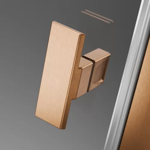 Nes Brushed Copper PTJ szögletes szálcsiszolt réz zuhanykabin 90x80 átlátszó balos