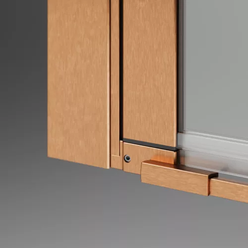 Nes Brushed Copper PTJ szögletes szálcsiszolt réz zuhanykabin 80x90 átlátszó balos