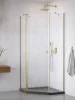 Nes ﻿Brushed Gold PTJ﻿ szögletes szálcsiszolt arany zuhanykabin 90x90 átlátszó jobbos
