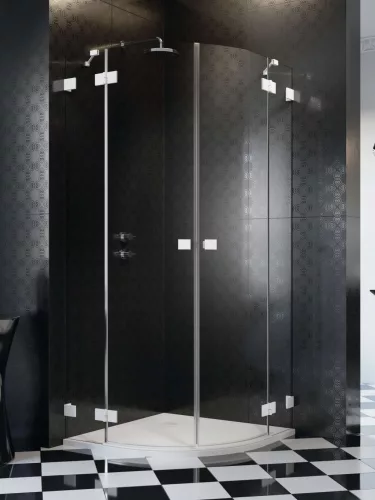 Essenza Pro White PDD íves fehér zuhanykabin 80x90 átlátszó