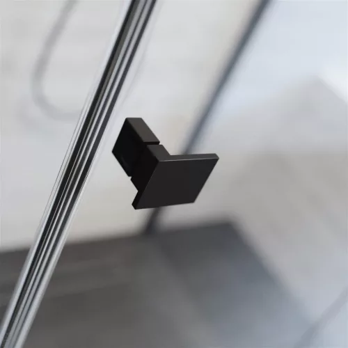 Essenza Pro Black PDD íves fekete zuhanykabin 90x80 átlátszó