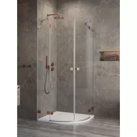   Essenza Pro Brushed Copper PDD íves szálcsiszolt réz zuhanykabin 90x100 átlátszó