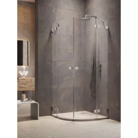   Essenza Pro Brushed Nickel PDD íves szálcsiszolt króm zuhanykabin 100x80 átlátszó