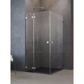   Essenza Pro Brushed Nickel KDD szögletes szálcsiszolt króm zuhanykabin 90x100 átlátszó