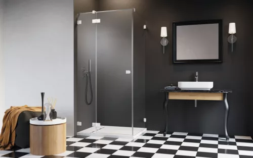 Essenza Pro White KDJ szögletes fehér zuhanykabin 90x80 átlátszó jobbos