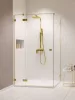 Essenza Pro Brushed Gold KDJ szögletes szálcsiszolt arany zuhanykabin 120x100 átlátszó balos