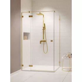  Essenza Pro Brushed Gold KDJ szögletes szálcsiszolt arany zuhanykabin 120x100 átlátszó balos