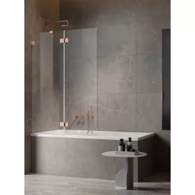   Essenza Pro Brushed Copper PND II szálcsiszolt réz kádparaván 140 átlátszó jobbos