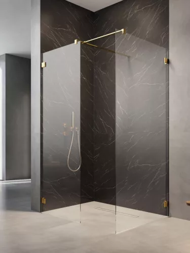 Essenza Pro Gold Walk-in III arany zuhanyfal 50x50 átlátszó