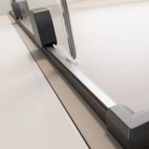 Furo Brushed GunMetal KDJ szögletes szálcsiszolt fegyvermetál zuhanykabin 140x80 átlátszó balos