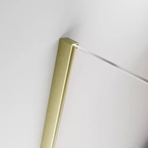 Furo Brushed Gold KDJ szögletes szálcsiszolt arany zuhanykabin 140x100 jobbos átlátszó