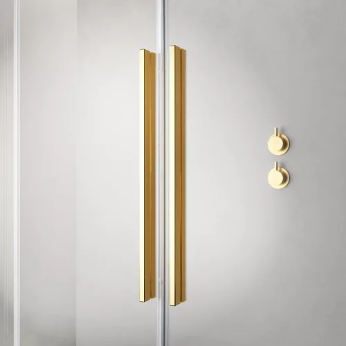 Furo Gold KDJ szögletes arany zuhanykabin 150x80 átlátszó jobbos