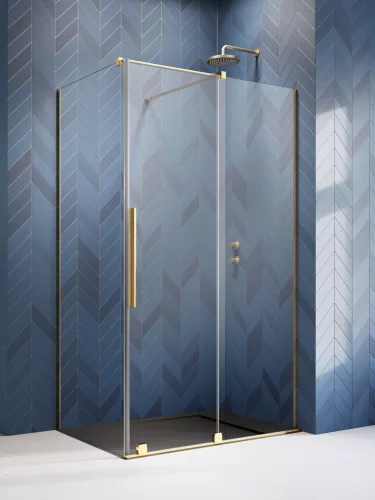 Furo Gold KDJ szögletes arany zuhanykabin 150x80 átlátszó jobbos