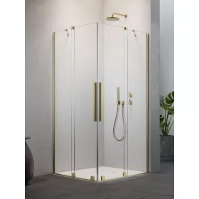   Furo Brushed Gold KDD szögletes szálcsiszolt arany zuhanykabin 90x110 átlátszó