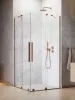 Furo Brushed Copper KDD szögletes szálcsiszolt réz zuhanykabin 100x90 átlátszó